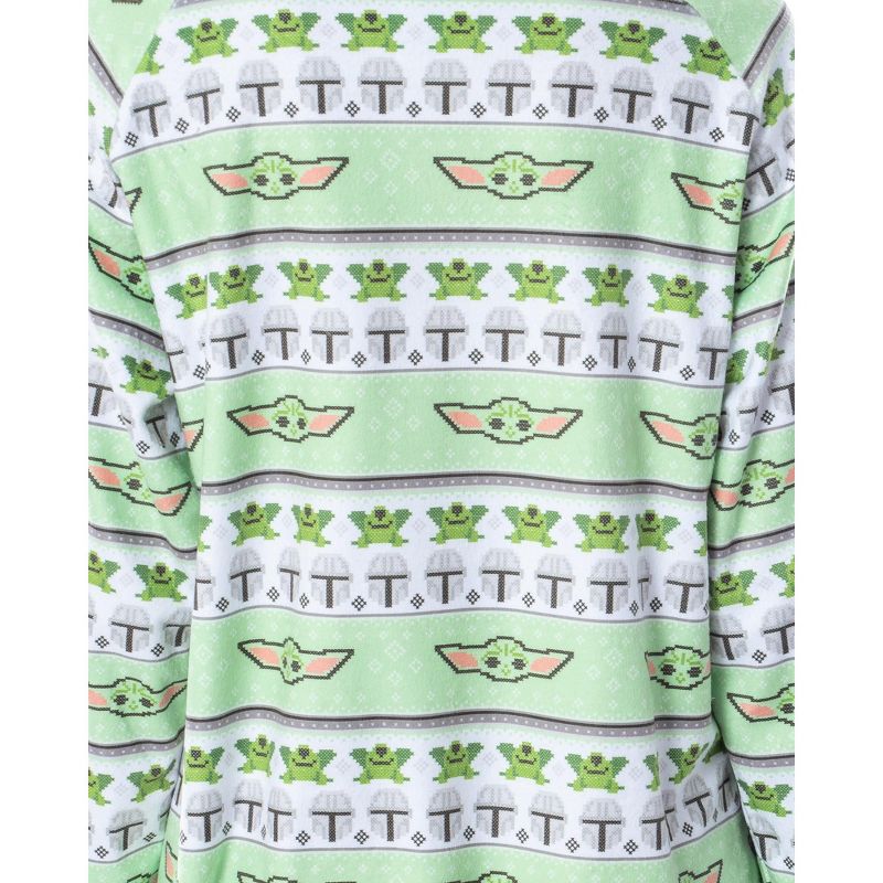 Disney Star Wars' Ugly Sweater Sleep Pajama Jumpsuit Union Suit Hooded PJ Green, 3 of 5