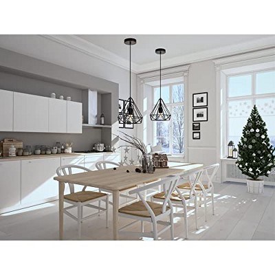 Modern Black Iron Geometric Pendant Light Fixture
