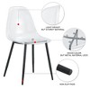 Kumasinova Modern Transparent Design Dining Chair Set of 4, Ergonomic Armless Chair with Metal Bracket, Minimalist Plastic Chair, Kitchen Chair - 3 of 4