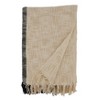 Saro Lifestyle Saro Lifestyle Cotton Throw Blanket With Striped Design, Natural, 50"x60" - 2 of 4