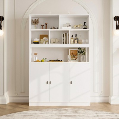 Famapy Combination Living Room Display Cabinet Tempered Glass Display Cabinet Storage Solutions