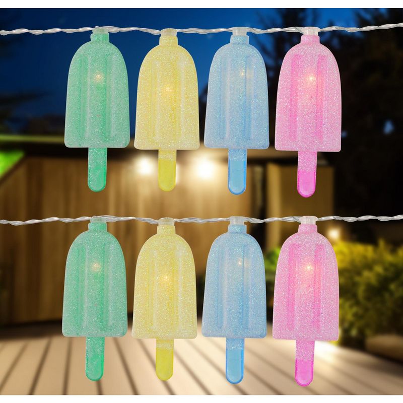 Northlight 10ct Battery Operated Ice Pop Summer LED String Lights Warm White - 4.5' Clear Wire, 2 of 7