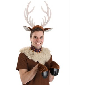 HalloweenCostumes.com One Size Fits Most   Adult Disney Frozen Deluxe Sven Halloween Costume Kit Accessory, White/Tan/Brown - 1 of 4