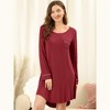Allegra K Women's Soft Long Sleeve Mini Lounge Dress Nightgown - 2 of 4