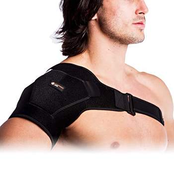 Copper Joe Adjustable Shoulder Brace Ultimate Copper Infused Recovery Compression Support for Torn Rotator Cuff Tendonitis Tears Dislocation