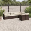 vidaXL Garden Sofa Set Brown PE rattan 9 piece set Adjustable Feet - 2 of 4