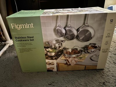 12pc Stainless Steel Cookware Set With 6pc Pan Protectors Silver - Figmint™  : Target