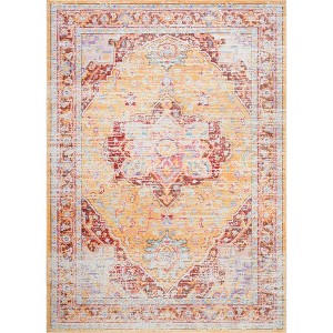 Nuloom Tinted Cartouche Medallion Vintage Indoor Area Rug - Orange 4' 3" x 6' 6" - 1 of 4