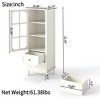 QingMoon Kitchen Storage Cabinet, Wooden Small Sideboard Cupboard with Glass Door and Drawer for Living room, Dining Room and Hallway - 4 of 4