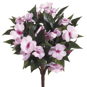 Allstate Floral New Guinea Impatiens Artificial Bush Spray - 13.75" - Light Pink - 1 of 4