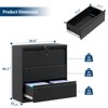 3-Drawer Lateral File Cabinet with Lock & Keys  , Metal Storage Heavy-Duty Steel Home Office Organizer for Letter/Legal/A4 Documents - 2 of 4