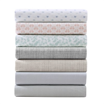 Gray Geometric Cotton Percale Queen Sheet Set