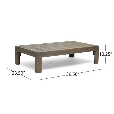 Summertime Elegance Acacia Wood 5pc Outdoor Sofa Set in Dark Gray