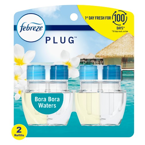 Febreze Odor-fighting Fade Defy Plug Air Freshener Refill - Bora Bora -  0.87 Fl Oz/2pk : Target
