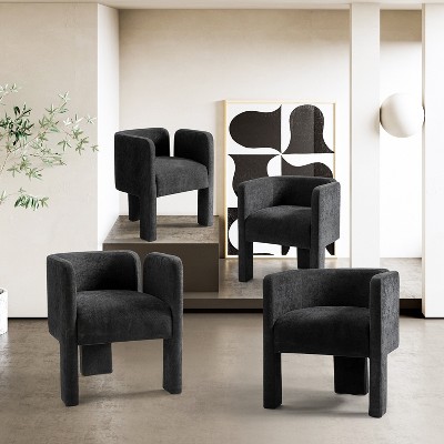 Ermanno Dining Chair Set of 4 with Three-legged Design,Set of 4   | ARTFUL LIVING DESIGN