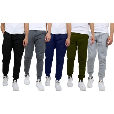 Galaxy By Harvic Men's Slim  Fit Fleece Jogger Sweatpants-5 Pack