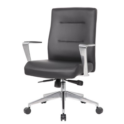Black Vinyl Executive Swivel Conference Chair with Metal Base