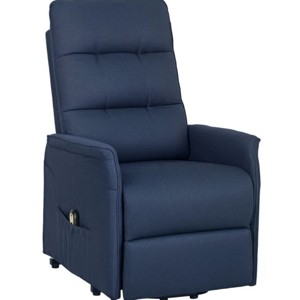 TopComfy Accent Chairs Elderly Lift Chair with Pockets Quick Assembly Soft Fabric Comfortable Seating for Living Room, Blue, 34.6"*26.8"*40.9" - 1 of 4