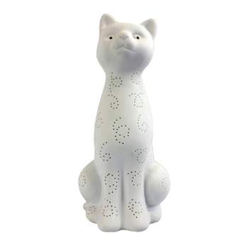 Porcelain Kitty Cat Shaped Animal Light Table Lamp White - Simple Designs