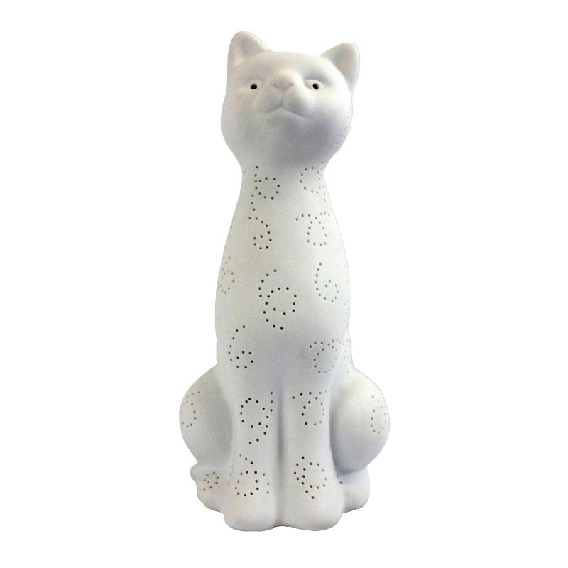 Porcelain Kitty Cat Shaped Animal Light Table Lamp White - Simple Designs, 1 of 6