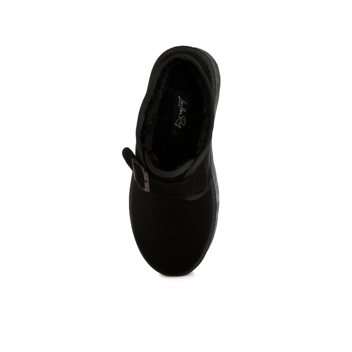 Обувь London Rag Womens Mayfield Buckle Strap Fur Platform Classic Slip-On 8 — фото 5