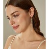 Dangle Threader Earrings for Women: Dainty 14k Gold Plated Drop Long Chain Earrings Trendy Non Tarnish Elegant Cubic - 2 of 4