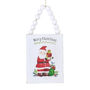 Ganz 4.75 In Santa Holiday Message Ornament Christmas Beaded Hanger Tree Ornaments - 1 of 3