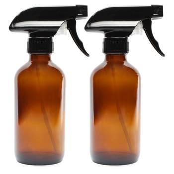 Cornucopia Brands 8oz Amber Glass Spray Bottles, 2pk; Brown w/Heavy Duty Mist & Stream Sprayers