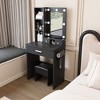Okak Modern Vanity Table with Mirror & Adjustable LED Lights,Storage Dressing Desk with Power Outlet & Stool,Makeup Table for Small Bedrooms - 2 of 4