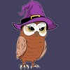 Women's Design By Humans Owl Witch Halloween T Shirt By thebeardstudio Racerback Tank Top - 2 of 3