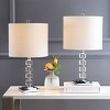 22" Barnard Crystal/Metal Table Lamp Set of 2 with LED Bulb, White Shade - JONATHAN Y: Bedroom, Nightstand Lighting - 2 of 4