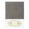 Linum Home Textiles 100% Turkish Cotton MONICA Gold Thread 2PC Embellished Bath Towel Set - 2 of 3