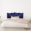 PiccoCasa Satin Silky Oxford Machine Washable Envelope Closure Euro Sham Pillowcases 2 Pcs - 2 of 4