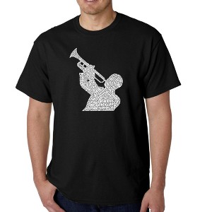 LA Pop Art Men's Word Art T-shirt - ALL TIME JAZZ SONGS - 1 of 4