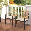 Tangkula Patio Dining Chairs Set of 2 Metal Outdoor Chairs w/ Removable Padded Cushions - 2 of 4