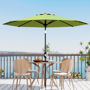9 ft patio umbrella target Patio Umbrella 9 ft, Table Umbrella Outdoor Patio UV Protection with Crank  Lift & Push Button Tilt, 8 Sturdy Ribs for Yard, Deck, Pool-Grass Green