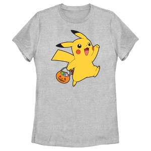 Women's Pokemon Halloween Trick-or-Treating Pikachu T-Shirt - 1 of 4