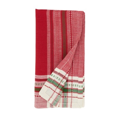 Holiday Red and Green Cotton Placemat and Napkin Set, 8-Piece