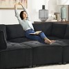 U-Shaped Sectional Sofas with Reversible Chaise, Luxurious Corduroy Upholstery, Deep Seat Comfort & Durable Support Perfect for Living Room - 2 of 4