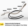 Pellebant Patio Outdoor Rocking Chair Curved Rocker Chaise Lounge Chair with Pillow - 4 of 4