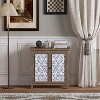 KWPZQEB Rustic Brown Storage Cabinet with Doors, 31.89" Wide Transitional Storage Cabinet with 2 tier Storage, Farmhouse Sideboard Cabinet for Kitchen - 2 of 4