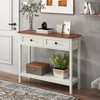Vynxaria Dual Tone Entryway Table with 2 Drawers and Open Shelf, Multi Purpose Console Table with Metal Accents, Tool Free Assembly - 4 of 4