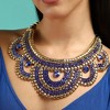 SOHI Women's Sapphire Blue The Corona Statement Necklace - 4 of 4