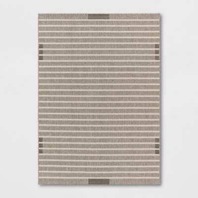 5' X 7' Global Stripe Outdoor Rug Neutral - Threshold™ : Target