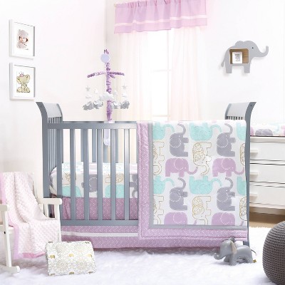 lilac crib skirt