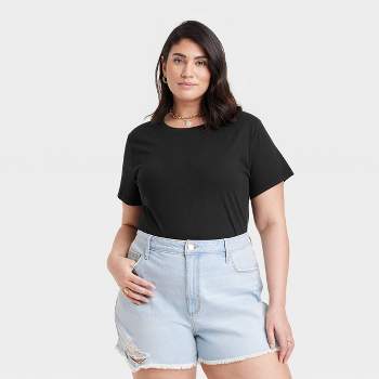   Essentials Women's Classic-Fit Puff Short-Sleeve  Crewneck T-Shirt, Black, X-Small : Clothing, Shoes & Jewelry