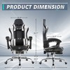 VECELO Reclining Gaming Chair, Faux Leather Adjustable Height Ergonomic Gaming Chair with Footrest & Lumbar Support, Black - 3 of 4