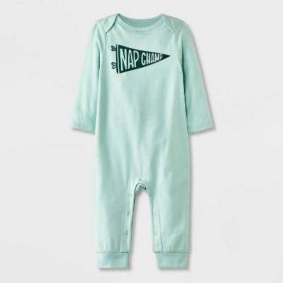 Baby Graphic Solid Romper - Cat & Jack™ Green 18M