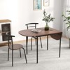 Tangkula 3 Pcs Foldable Dining Table Set w/ 2 Chairs Industrial Oval Corner Dining Set - 4 of 4