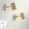 360 Lighting Carla Modern Wall Lamps Set of 2 Smart Sockets Brushed Brass Plug-In 5" Fixture USB Ports Adjustable Shades for Bedroom - 2 of 4